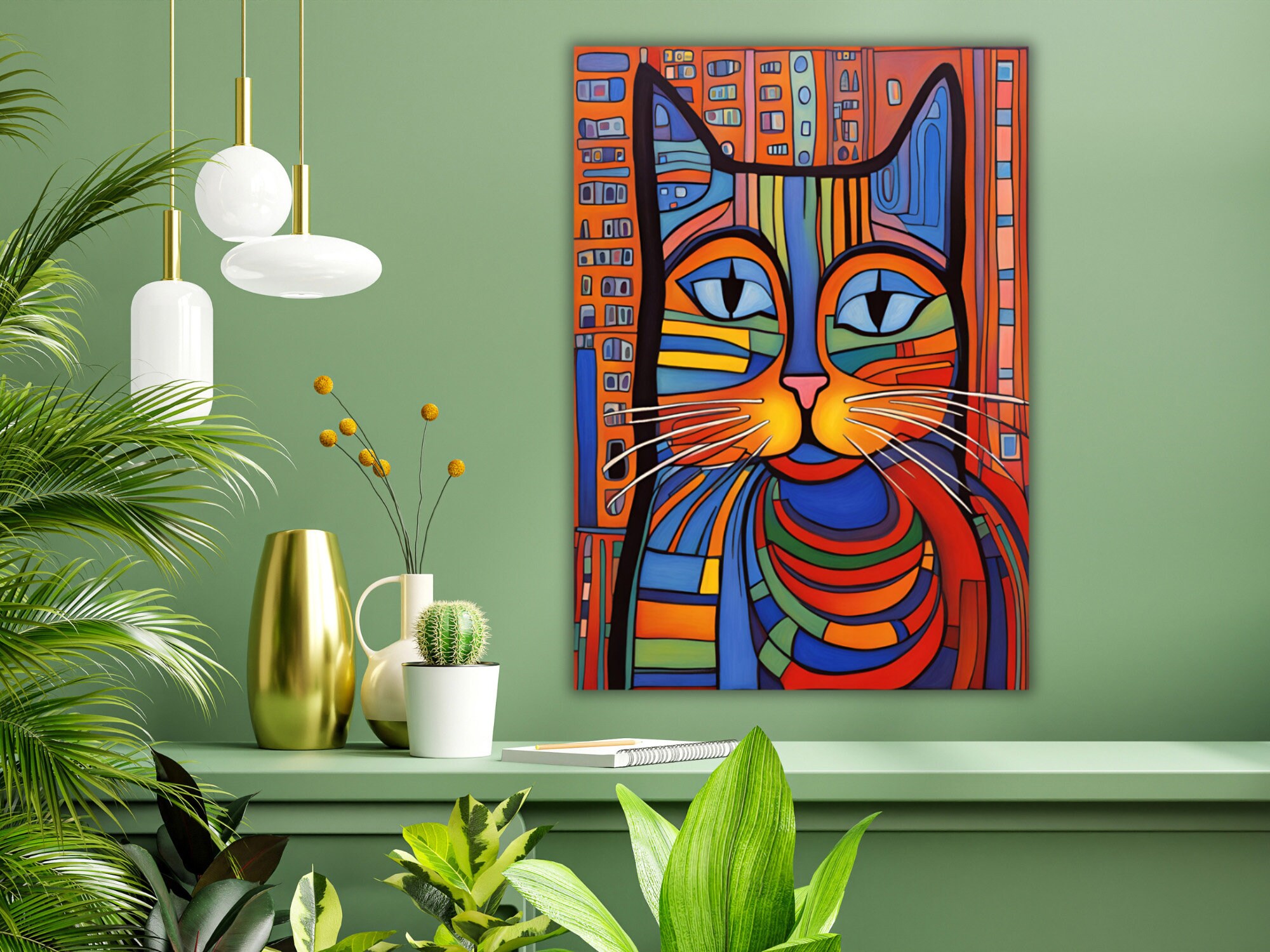 Wall Art Cat Poster - Original Art Print - High Quality Cat Pictures ...