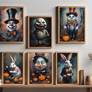 Alice in Wonderland Gothic Art Prints: Dark Academia Halloween Decor (Digital Download)