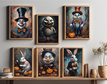 Alice in Wonderland Gothic Art Prints: Dark Academia Halloween Decor (Digital Download)