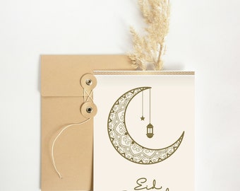 Eid Mubarak Postcard. Envelope Gift