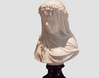 Femme l'ancienne vierge voile femmes voilée dame buste musée mariée italienne jeune fille Statue Sculpture décor à la maison esthétique