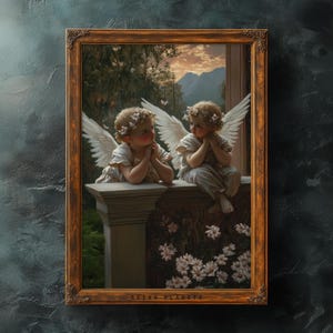 Angel Children Printable Art | Classic Wall Art | Renaissance-Inspired Cherub Painting | Romantic Angel Wall Decor