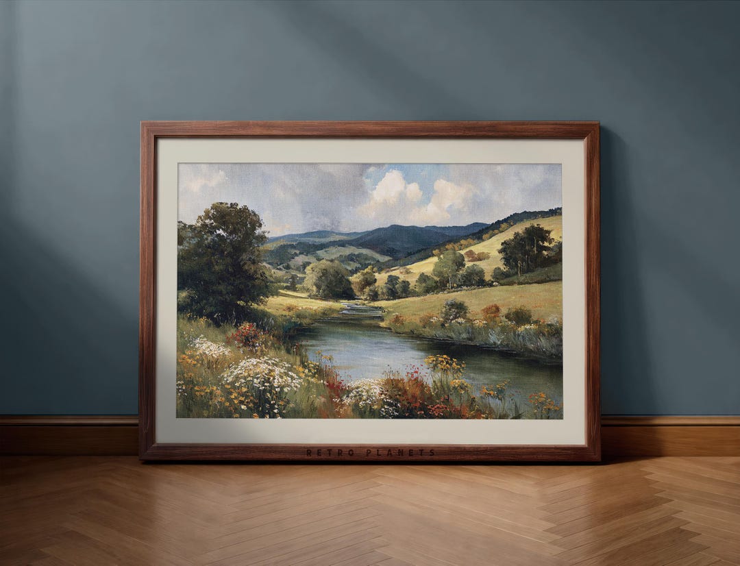 River Valley Landscape Wall Art Print – Cabin & Lake House Decor ...