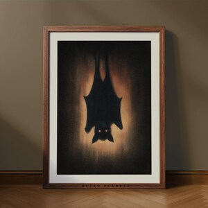 Spooky Hanging Bat Print: Halloween Wall Art (Digital Download