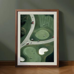 Golfers Wall Decor Vintage Green Sports Poster | Retro Golf Abstract Print | Gift for Golf Lovers and Golfer Digital Art