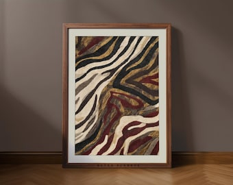 Retro Zebra Print: Abstract Animal Wall Art (Digital Download