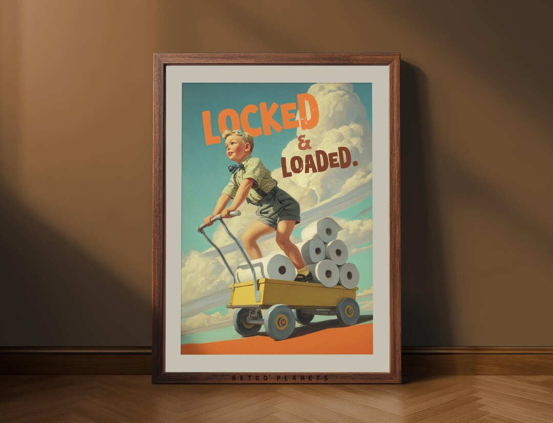 Funny Bathroom Art: Retro Boy Toilet Paper Poster (digital Download) - Etsy