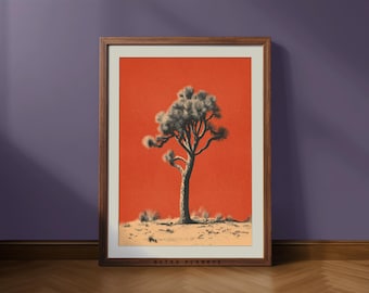 Vintage Joshua Tree Desert Print: Retro Botanical Wall Art (Digital Download