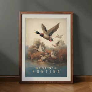 Vintage Duck Hunting Print: Retro Cabin Wall Art (Digital Download