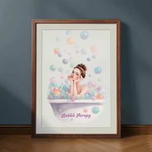 Retro Glam Bath Print: Mid-Century Bathroom Art (Digital Download