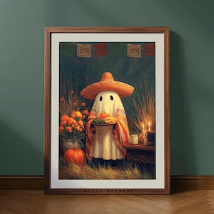 Mexican Ghost Cafe Print: Día de Muertos Kitchen Art (Digital Download)