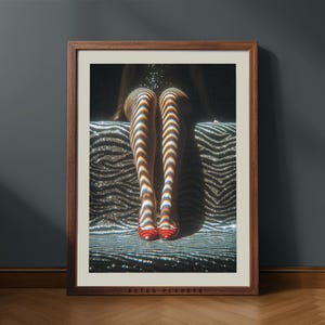 Disco Zebra Sofa Print - Regenbogen Licht Beine Fashion Wall Art (Digitaler Download)