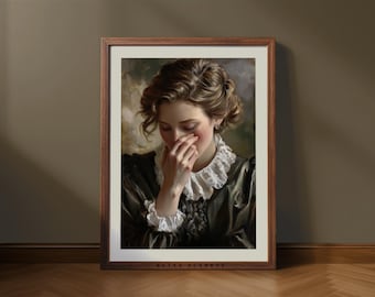 Funny Bathroom Art: Vintage Woman Holding Nose - Printable Wall Decor (Digital Download)