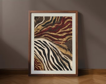 Retro Zebra Print: Abstract Animal Wall Art (Digital Download