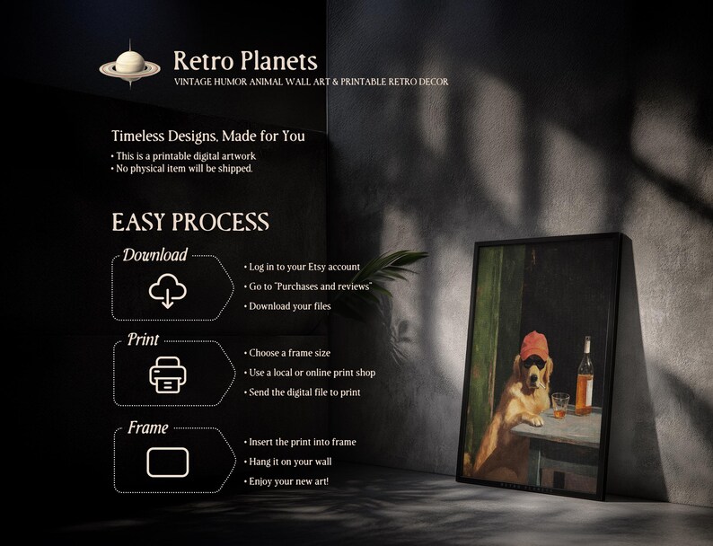 Digital download kitchen wall art mockup showing print and frame