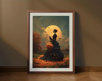 Día de los Muertos Catrina プリント – メキシコのシュガー スカル ウォール アート (デジタル ダウンロード)