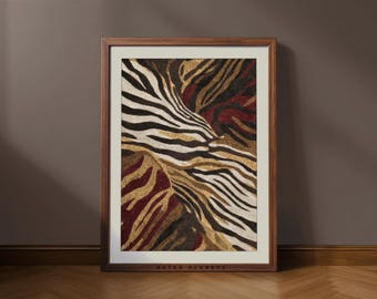 Abstract Zebra Print | Retro Animal Wall Art (Digital Download)