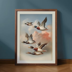 Vintage Duck Hunting Print: Rustic Cabin Wall Art (Digital Download
