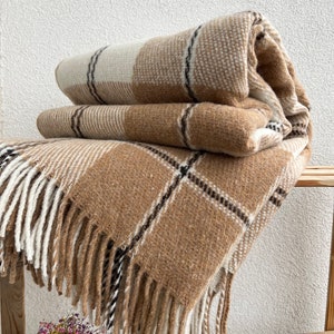 Woolen cozy plaid made of merino wool 200х220 cm