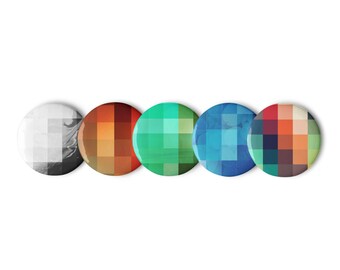 Pixel Mosaic Pins → Bold (small) / Pinback Buttons / Pins for Backpacks / Pins and Badges / Backpack Pins / Button Pin