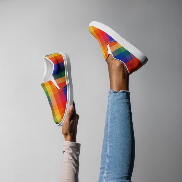 Pixel Mosaic Shoes (W) → Pride / Custom Pride Shoes / Pride Design / Queer Loafers / LGTBQ Shoes / Gay Pride Shoes / LGBTQ / Queer Shoes