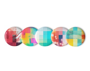 Pixel Mosaic Pins → Artistic (small) / Pinback Buttons / Pins for Backpacks / Pins and Badges / Backpack Pins / Button Pin