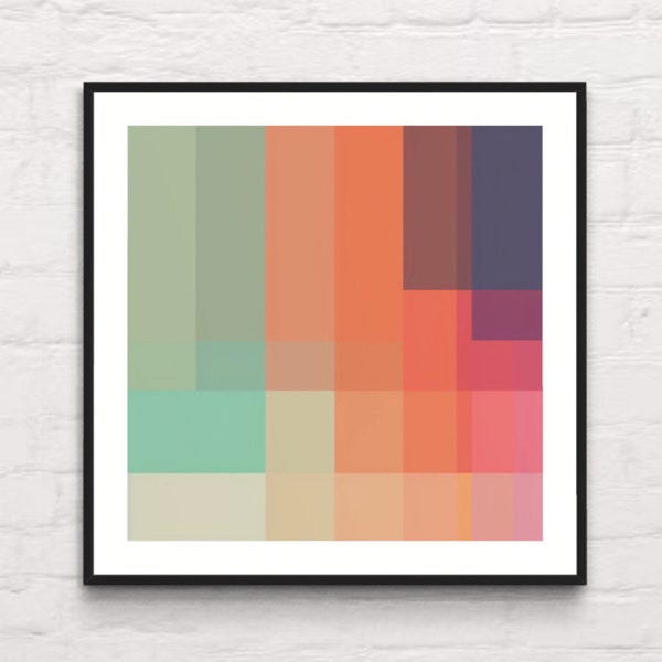 Download → "Colorful Geometric 3" / Mid Century Modern / Minimal Print Design / Contemporary Wall Art / Laptop Wallpaper