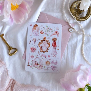 Adesivi per ragazze romantiche: adesivi romantici Adesivi per diario proiettile per ragazze vintage Adesivi per ragazze ed eleganti Pacchetto di adesivi dolci per scrapbooking