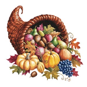 20 Cornucopia del Ringraziamento / Clipart del Ringraziamento / Clipart di decorazioni autunnali / Grafica autunnale / Grafica del Ringraziamento