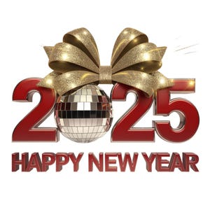 20 Feliz Ano Novo 2025 em Vermelho | Clipart de Ano Novo | Gráficos Festivos | Gráficos de Ano Novo | Downloads Digitais