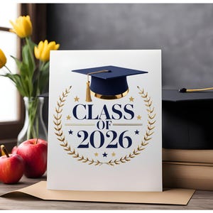 Class of 2026 Graphic - Blue Cap Graduation PNG SVG - High School ...