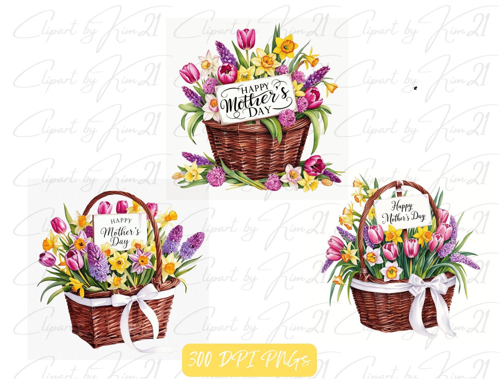 20 Happy Mother's Day Flowers Set | Mother's Day Flowers Clipart ...