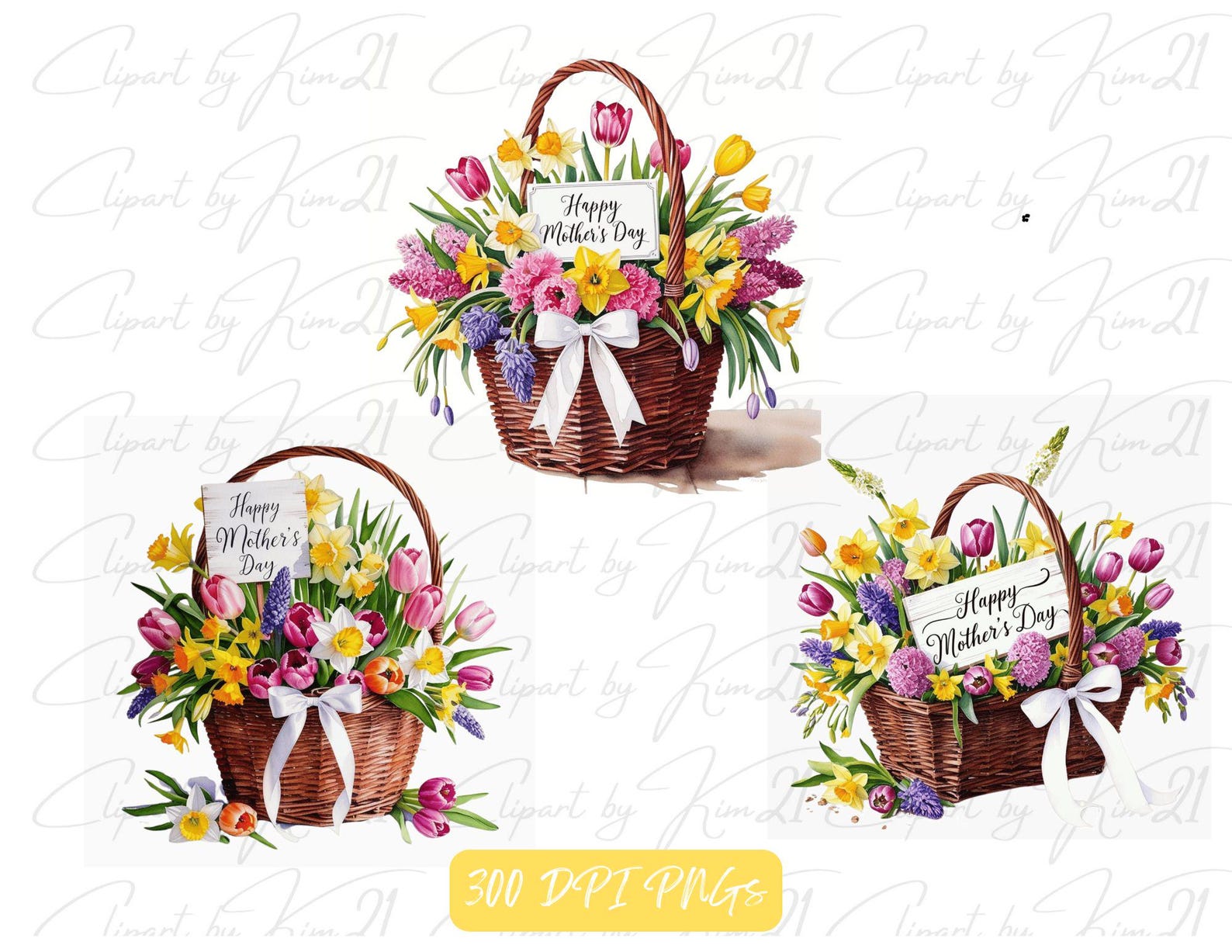 20 Happy Mother's Day Flowers Set | Mother's Day Flowers Clipart ...