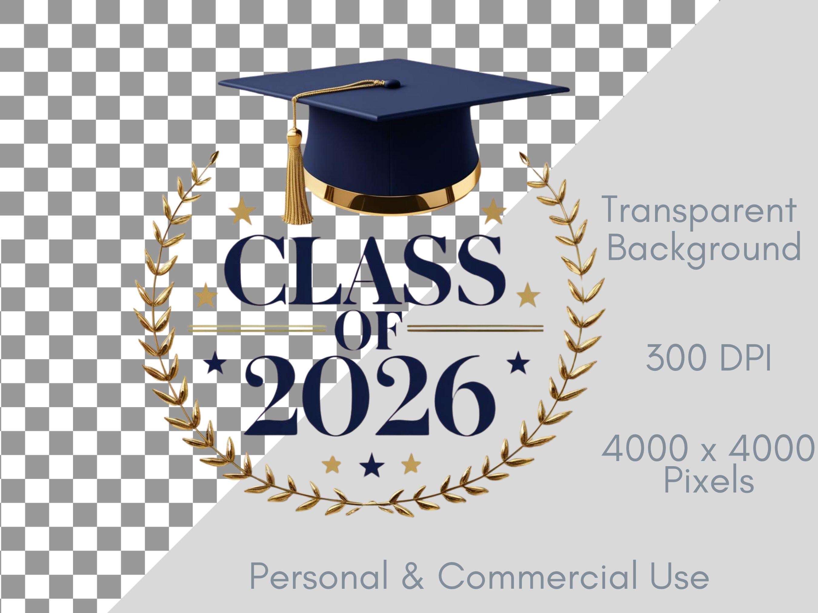 Class of 2026 Graphic - Blue Cap Graduation PNG SVG - High School ...