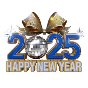 20 Feliz Ano Novo 2025 em Azul | Clipart de Ano Novo | Gráficos Festivos | Gráficos de Ano Novo | Downloads Digitais