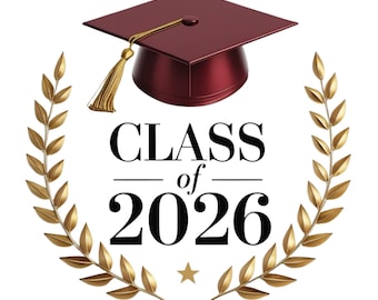 Class of 2026 Graphic - Blue Cap Graduation PNG SVG - High School ...