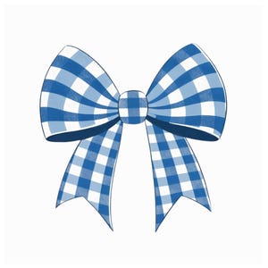 20 Blue Gingham Coquette Bows | Gingham Bows | Blue & White Bows | Spring/Summer Bows | Pretty Gingham Bows