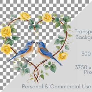 20 Love Birds Clipart | Romantic Birds Graphics | Love Birds and Hearts ...