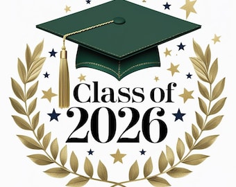 Class of 2026 Graphic - Blue Cap Graduation PNG SVG - High School ...