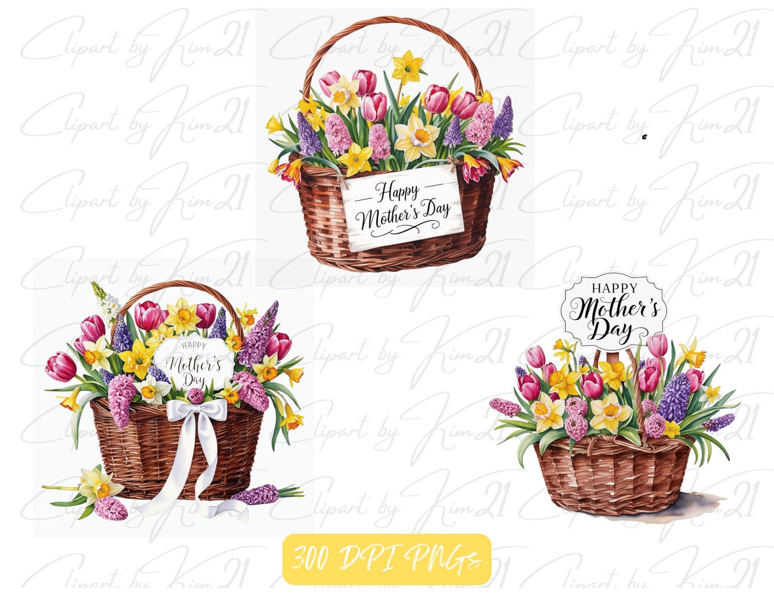 20 Happy Mother's Day Flowers Set | Mother's Day Flowers Clipart ...