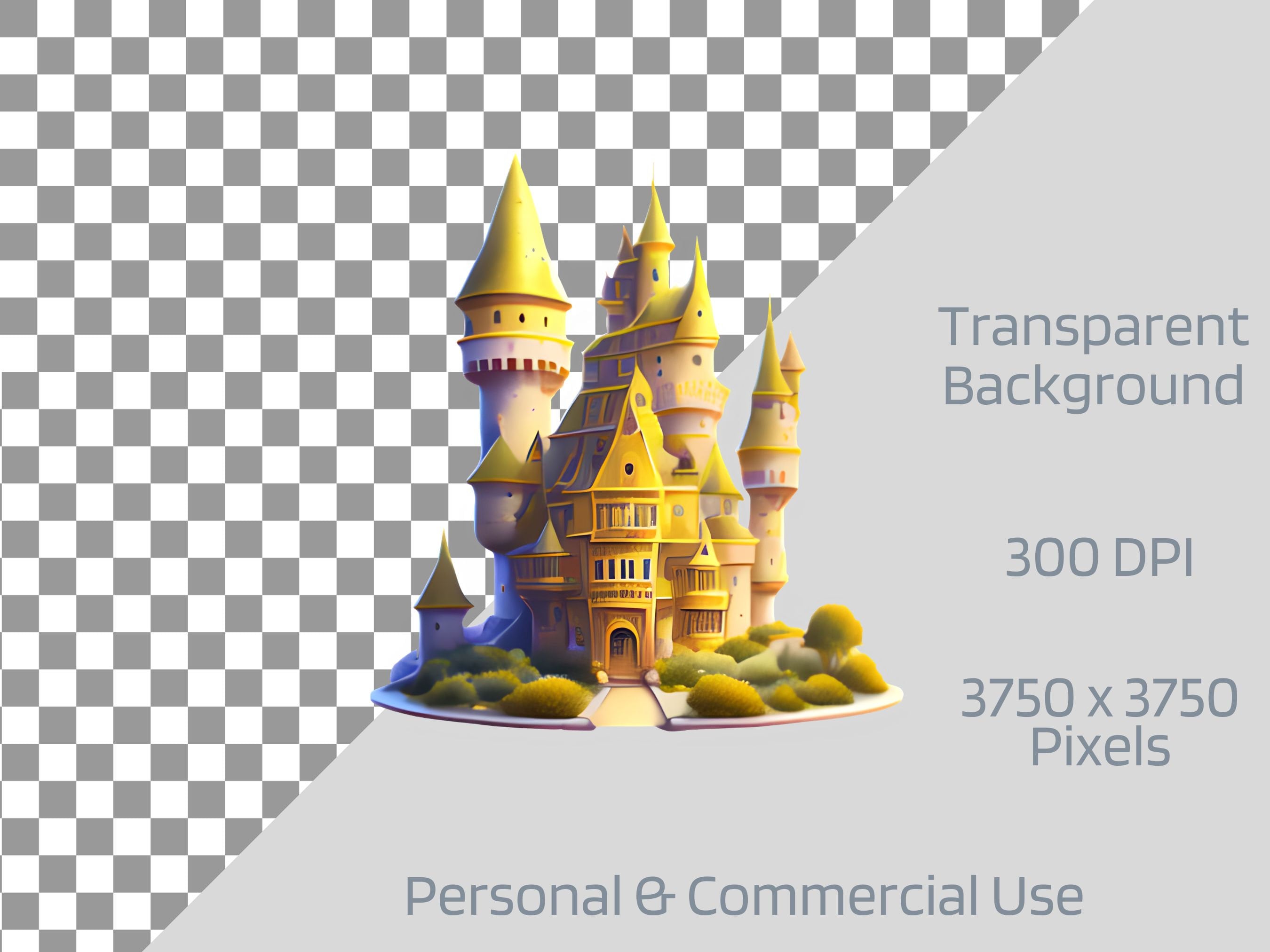 20 Yellow Fairy Castle Clipart Magical Castle Clipart Castle PNG