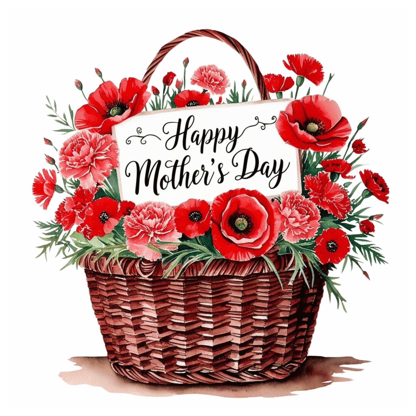 20 Happy Mother's Day Red Flowers Set | Mother's Day Flowers Clipart ...