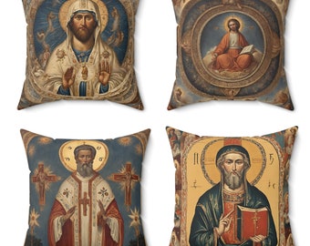 Religious Throw Pillows Jesus Christ Cushion Cover Prayer Pillow Religious Pillow Cover Christian Pillow Christian Mom Gift Easter Gift