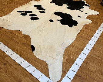 Black White Cowhide Brazilian Sao Paulo Cowhide Rugs Real Leather Large Size Leathers Double Color XL 7'6 x 8'4