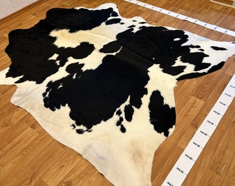 Black White Cowhide Brazilian Sao Paulo Cowhide Rugs Real Leather Large Size Leathers Double Color XL 6'10 x 8'1