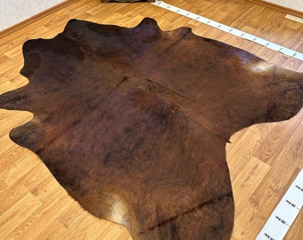 Brown Cowhide Brazilian Sao Paulo Cowhide Rugs Real Leather Large Size Leathers Double Color XL 7'2 x 8'0