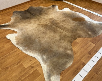 Beige White Cowhide Brazilian Sao Paulo Cowhide Rugs Real Leather Large Size Leathers Double Color XL 7'8 x 7'10