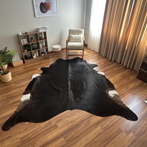 Enorm!! Zwart-wit koeienleer – echt Braziliaans leer – duurzaam, met de hand geselecteerd – gratis expresverzending: 240 x 265 cm (27,8 x 8,6 ft)