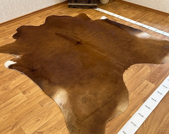 Brown Cowhide Brazilian Sao Paulo Cowhide Rugs Real Leather Large Size Leathers Double Color XL 7'2 x 8'10