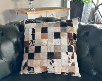 Cowhide Pillow - 15.7x15.7 inch